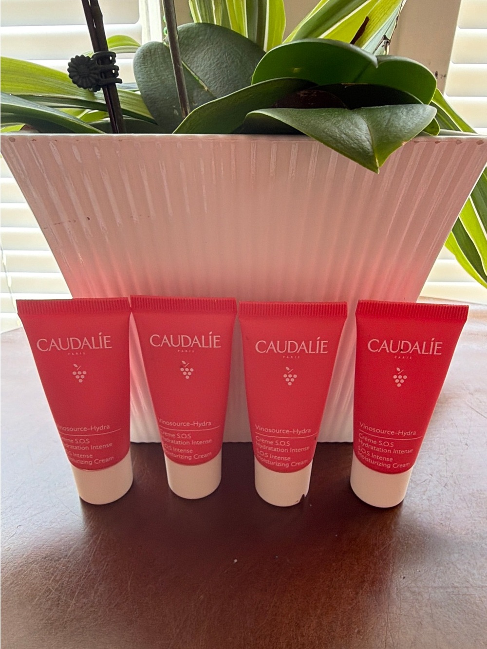 BUNDLE of 4. ,Caudalie Pink Travel-Size Moisturizing Cream Quartet